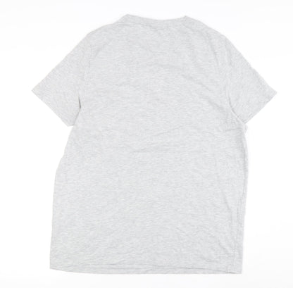 Slazenger Men's Grey M Crew Neck T-Shirt with Logo