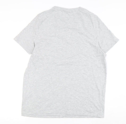 Slazenger Men's Grey M Crew Neck T-Shirt with Logo