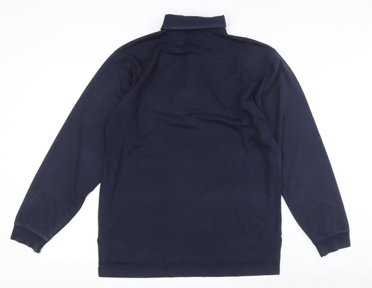 Arco Men's Blue Long Sleeve Rugby Polo Shirt M