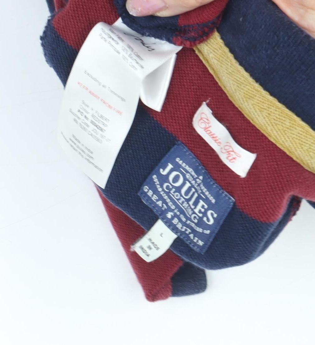 Joules Men's Multicoloured Striped Polo Shirt - Size S, Classic