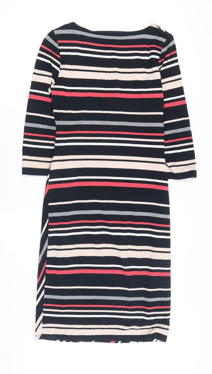 Kaliko Women's Black Striped Bodycon Dress, Size 8