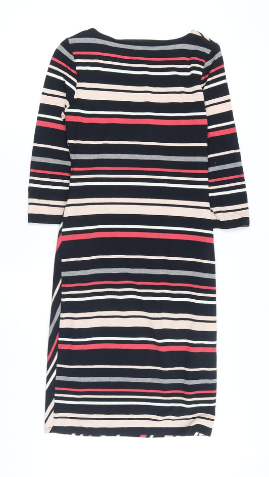 Kaliko Women's Black Striped Bodycon Dress, Size 8