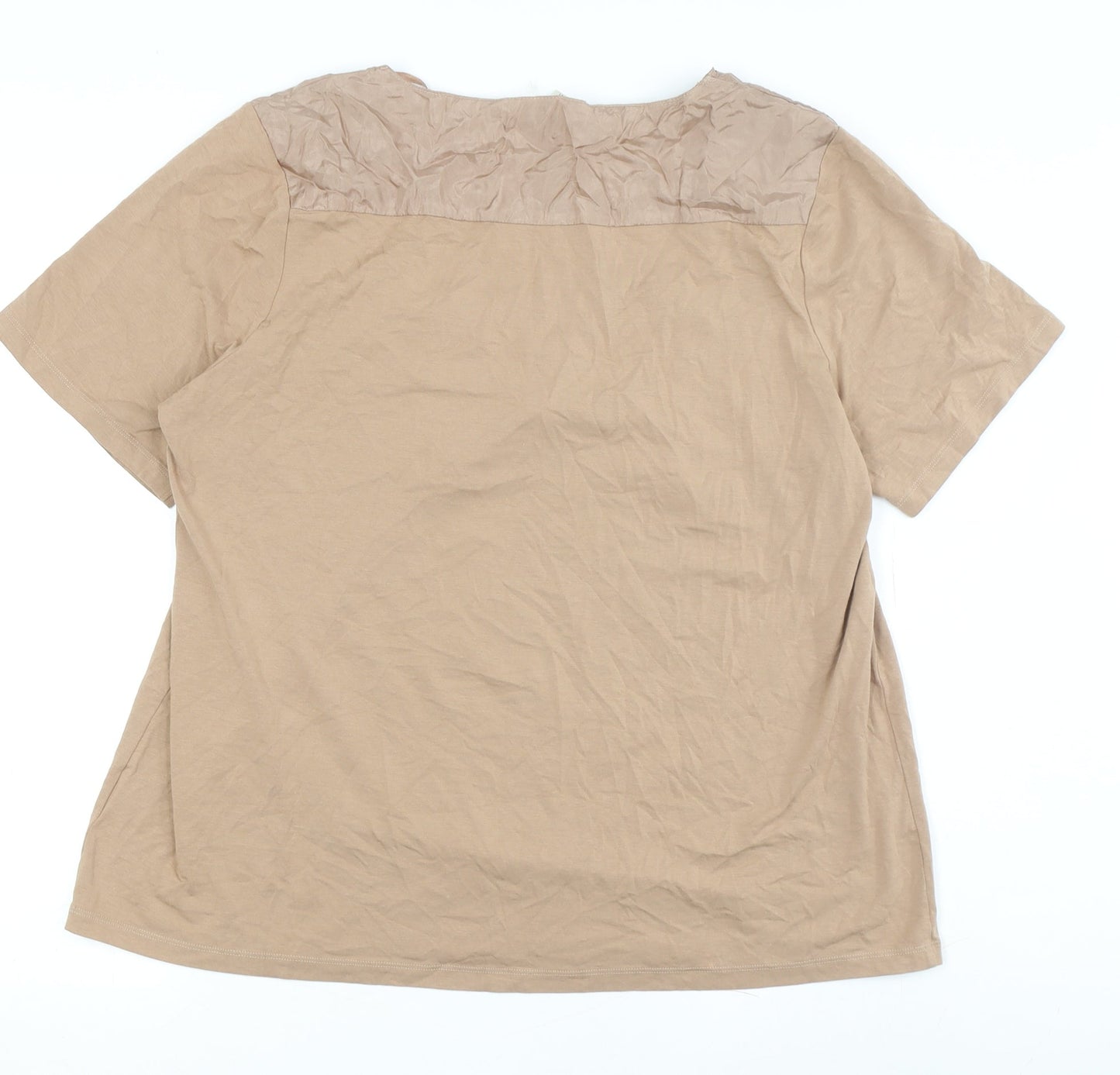 Piper Woman Beige Short Sleeve Tunic Top M Womens