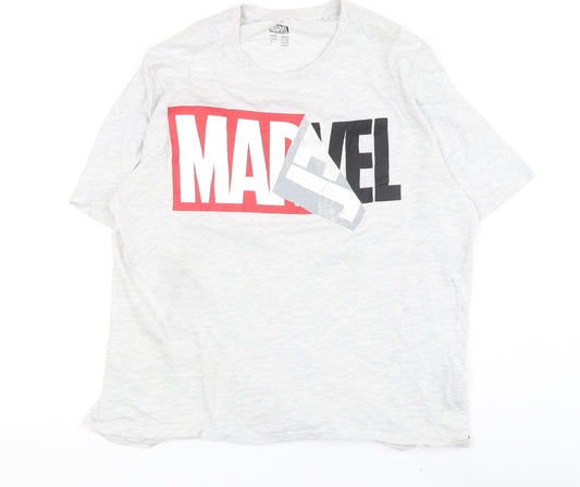 Marvel Men's Grey Graphic Print T-Shirt, Size L