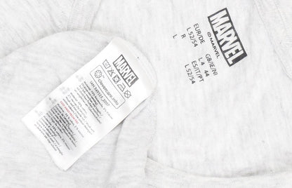 Marvel Men's Grey Graphic Print T-Shirt, Size L