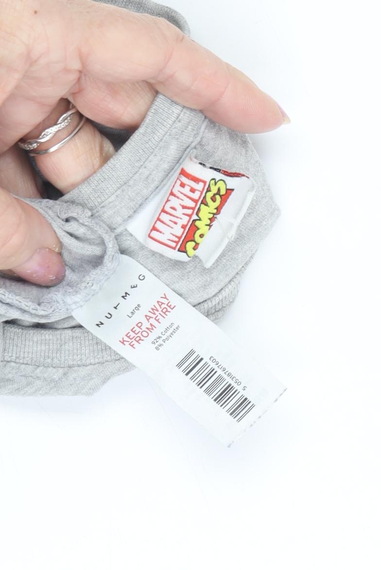 Marvel Men’s Grey Graphic Print T-Shirt Large