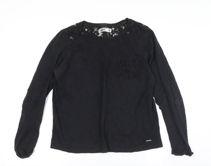 Womens UK Size S Superdry Black Basic Long Sleeve