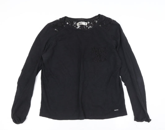 Womens UK Size S Superdry Black Basic Long Sleeve