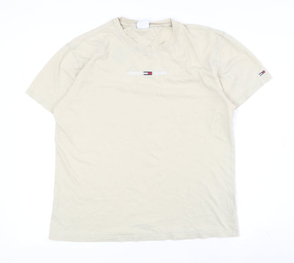 Tommy Jeans Men's Beige M Logo T-Shirt