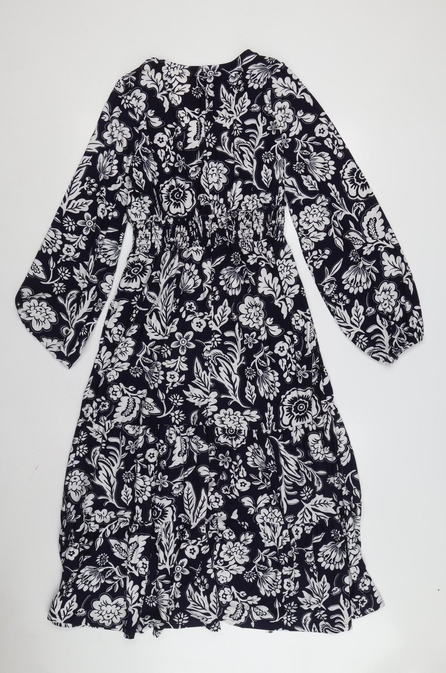 Blue Vanilla Womens Floral Midi Dress, Size 12, A-Line