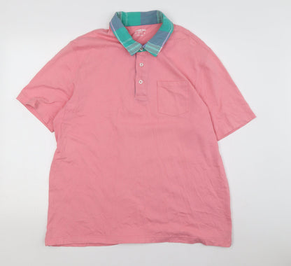 Lands' End Men's Pink Polo Shirt XL Classic Casual