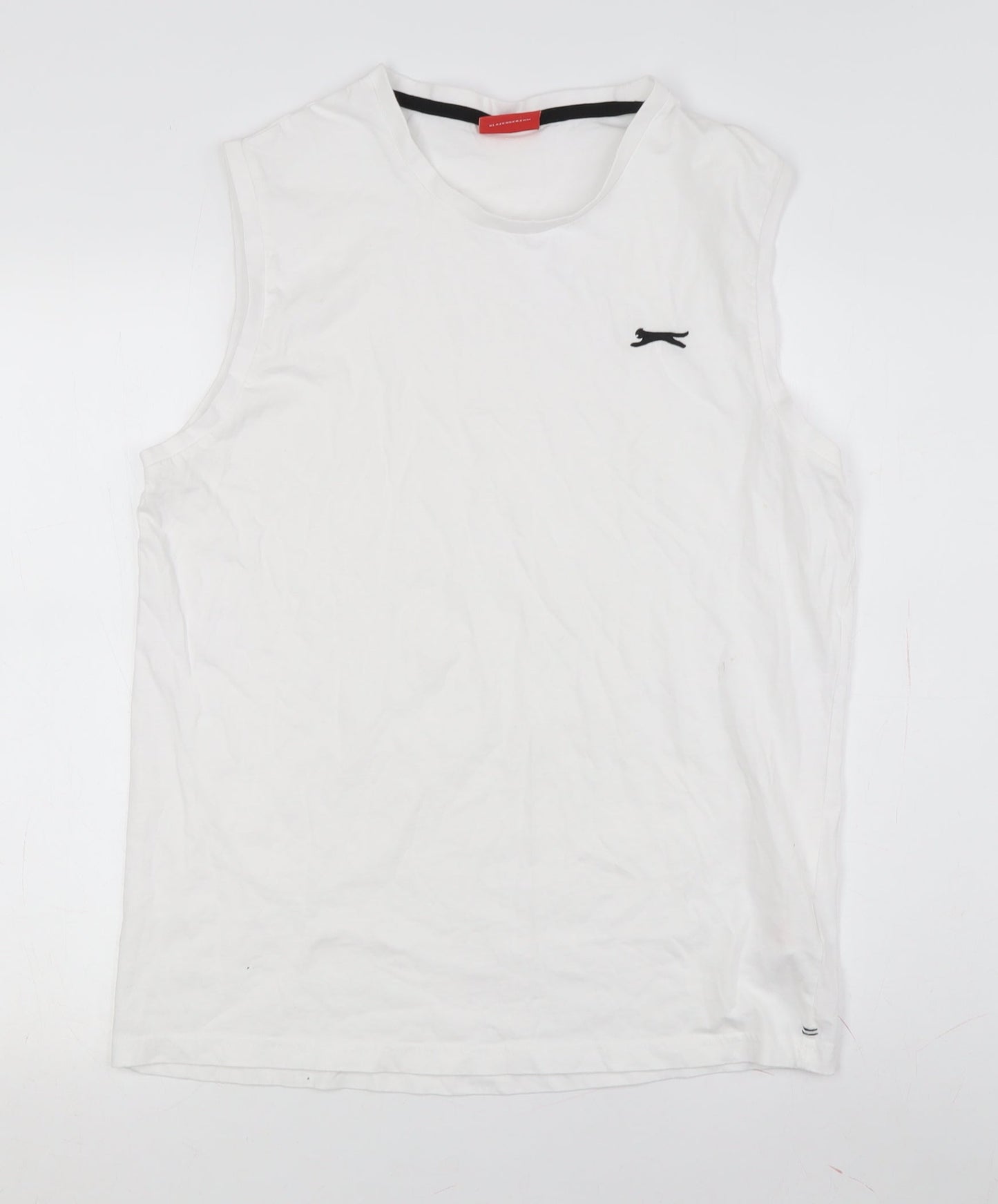 Slazenger Men's White Sleeveless Crew Neck T-Shirt L