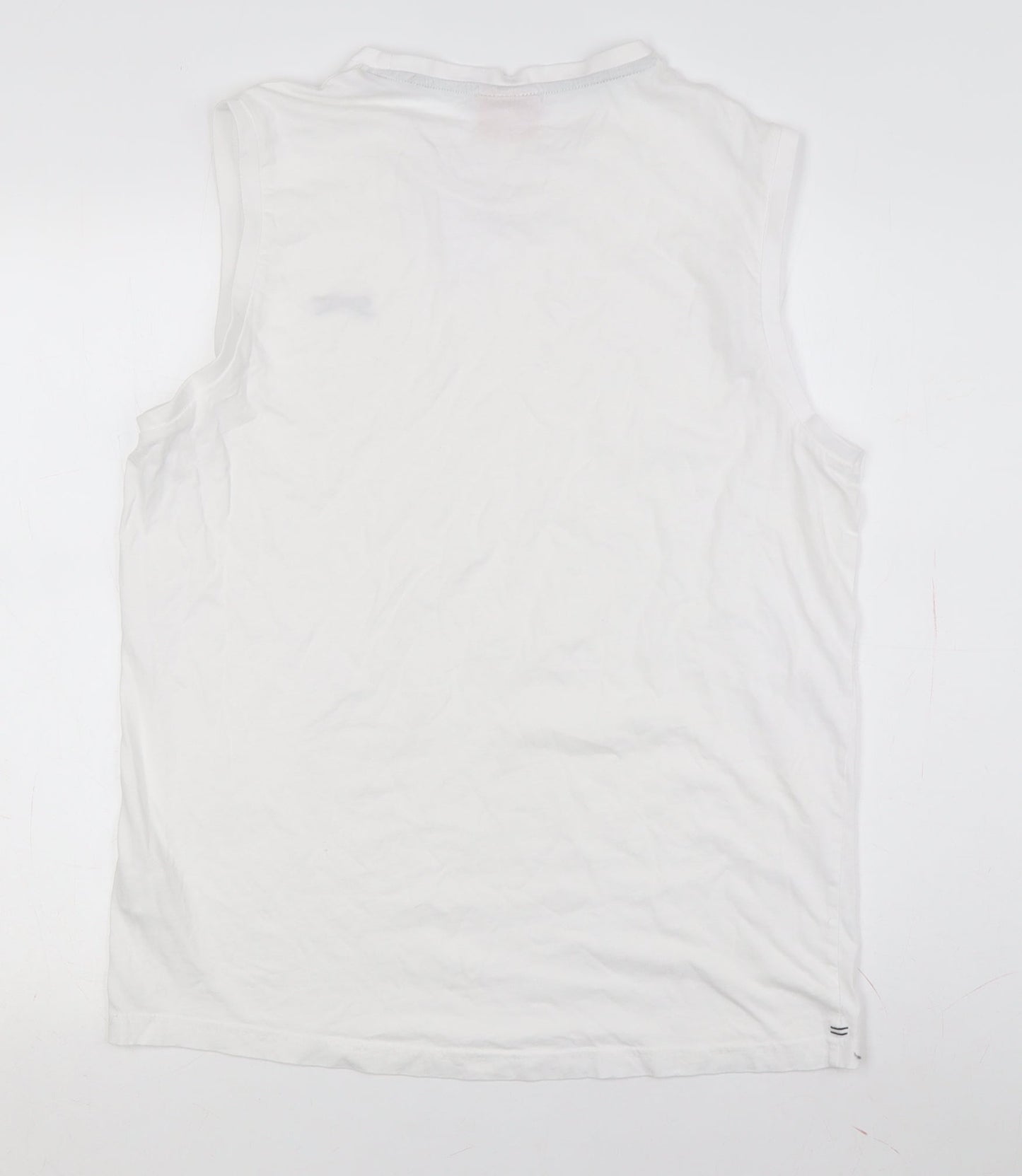 Slazenger Men's White Sleeveless Crew Neck T-Shirt L