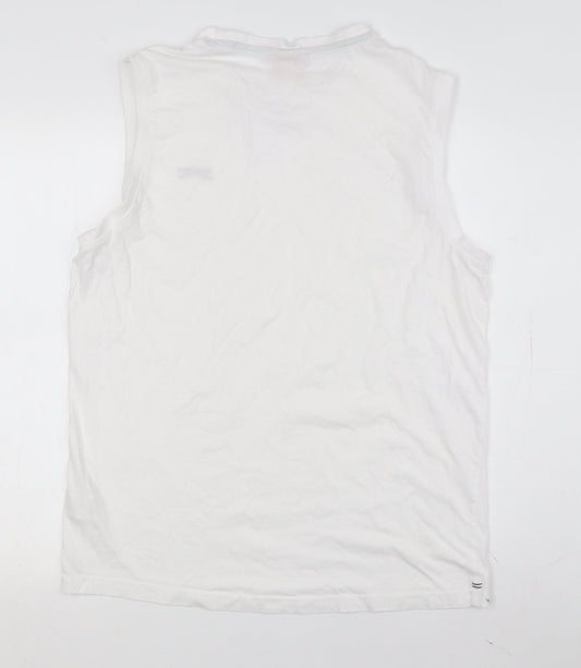 Slazenger Men's White Sleeveless Crew Neck T-Shirt L