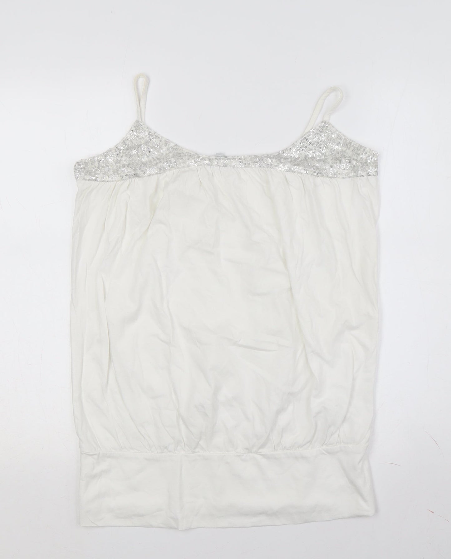 Womens UK Size 10 Red Herring White Camisole Tank