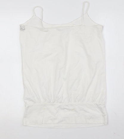Womens UK Size 10 Red Herring White Camisole Tank