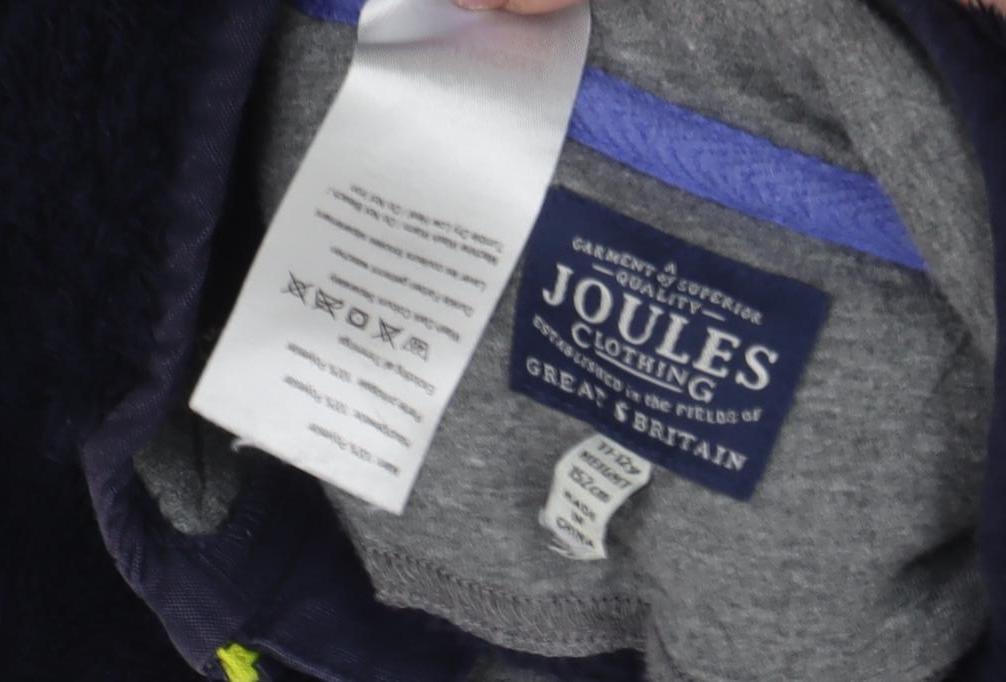 Joules Boys Black Fleece Sweatshirt, Size 158 - Cozy Winter Essential