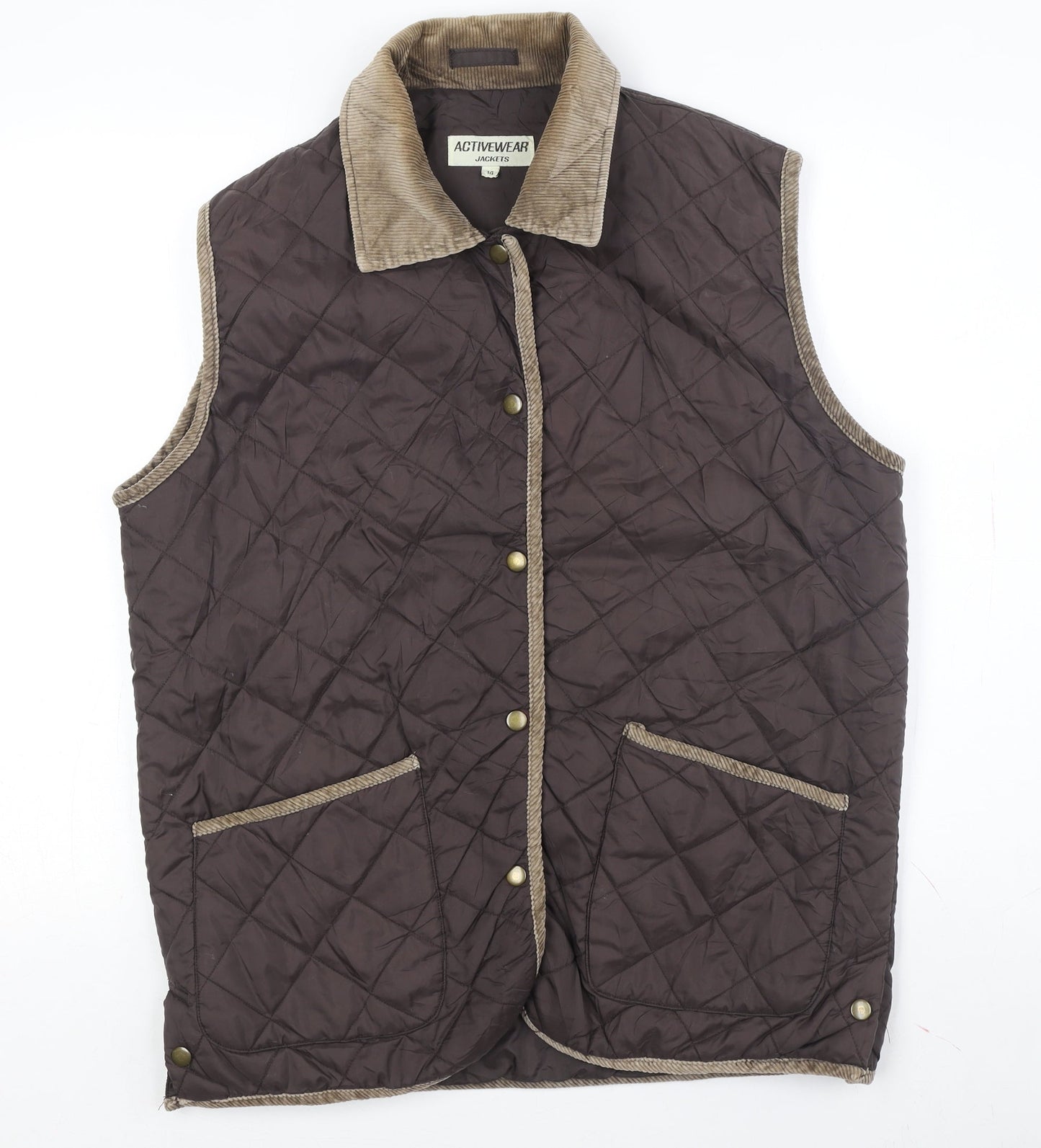 Activewear Women's Brown Quilted Waistcoat Size 10