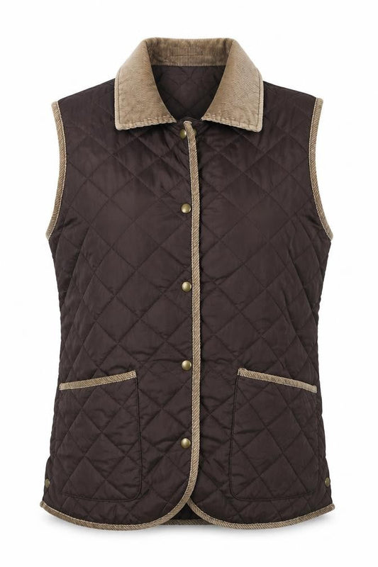 Activewear Women's Brown Quilted Waistcoat Size 10