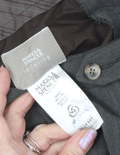 Marks and Spencer Men's Grey Dress Pants 34