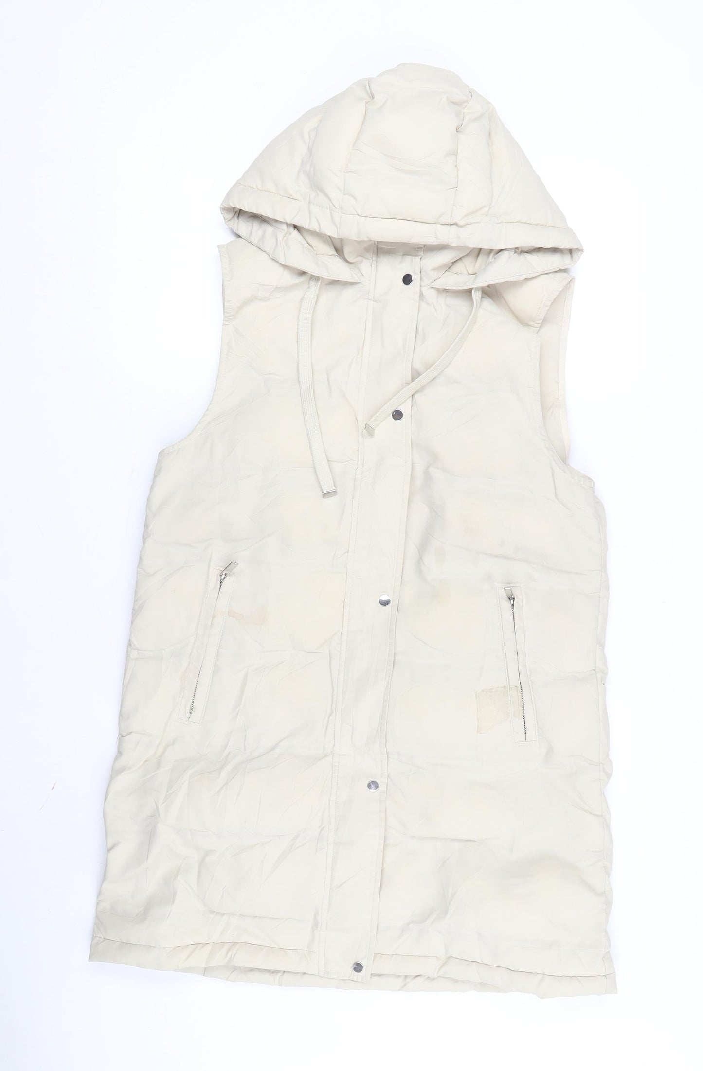Womens UK Size S Zara Beige Puffer Jacket