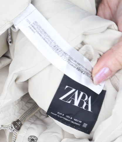 Womens UK Size S Zara Beige Puffer Jacket