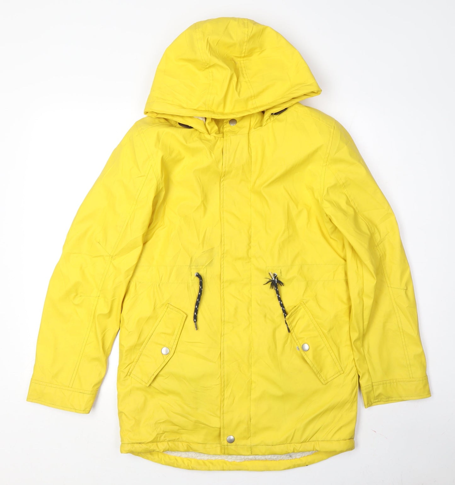 Lil Atelier Women's Yellow Parka Jacket, Size 10, Hooded