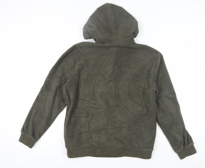 Topman Men's Green 1/2 Zip Hoodie Fleece M