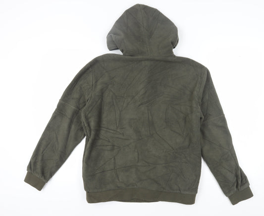 Topman Men's Green 1/2 Zip Hoodie Fleece M