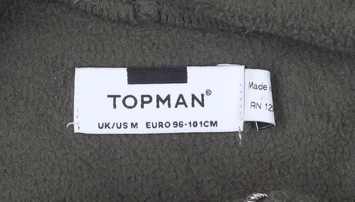 Topman Men's Green 1/2 Zip Hoodie Fleece M