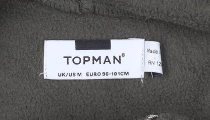 Topman Men's Green 1/2 Zip Hoodie Fleece M