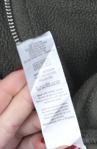 Topman Men's Green 1/2 Zip Hoodie Fleece M