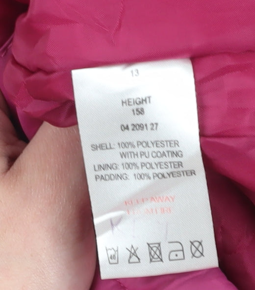 Peter Storm Girls' Pink Hooded Puffer Jacket Size 13-14