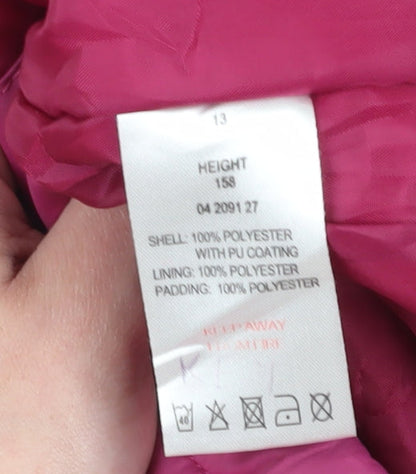 Peter Storm Girls' Pink Hooded Puffer Jacket Size 13-14