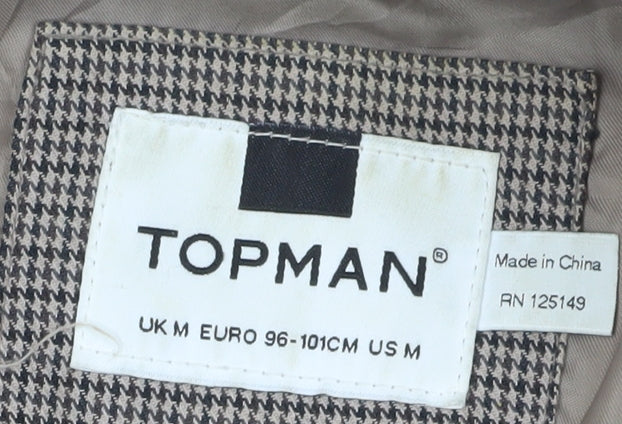 Mens UK Size M Topman Brown Puffer Jacket