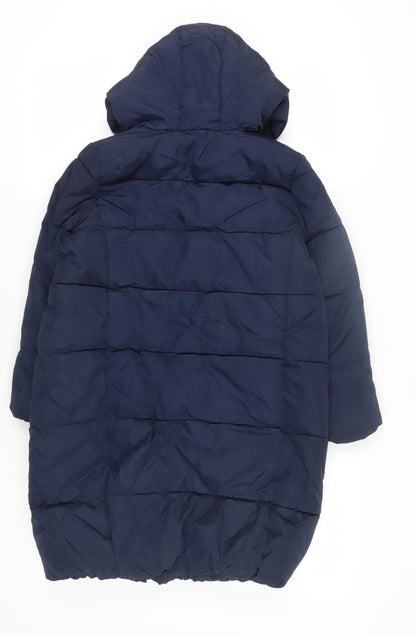 Marks and Spencer Girls Blue Long Puffer Jacket Coat 9-10 Years