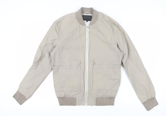 Mens UK Size S River Island Beige Bomber Jacket