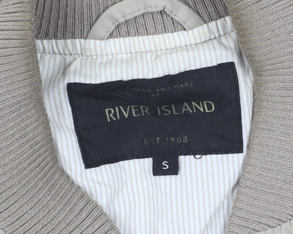 Mens UK Size S River Island Beige Bomber Jacket