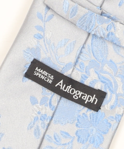 Marks and Spencer Blue Floral Silk Men's Tie