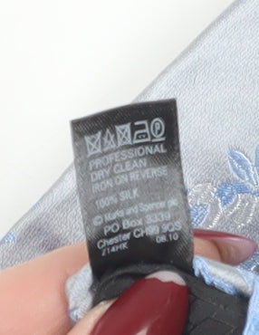 Marks and Spencer Blue Floral Silk Men's Tie