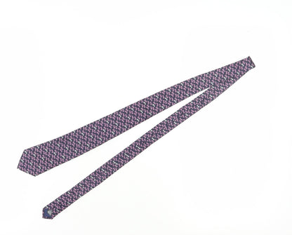 Marks and Spencer Men's Purple Animal Print Silk Tie