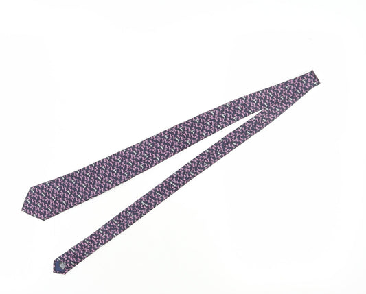 Marks and Spencer Men's Purple Animal Print Silk Tie
