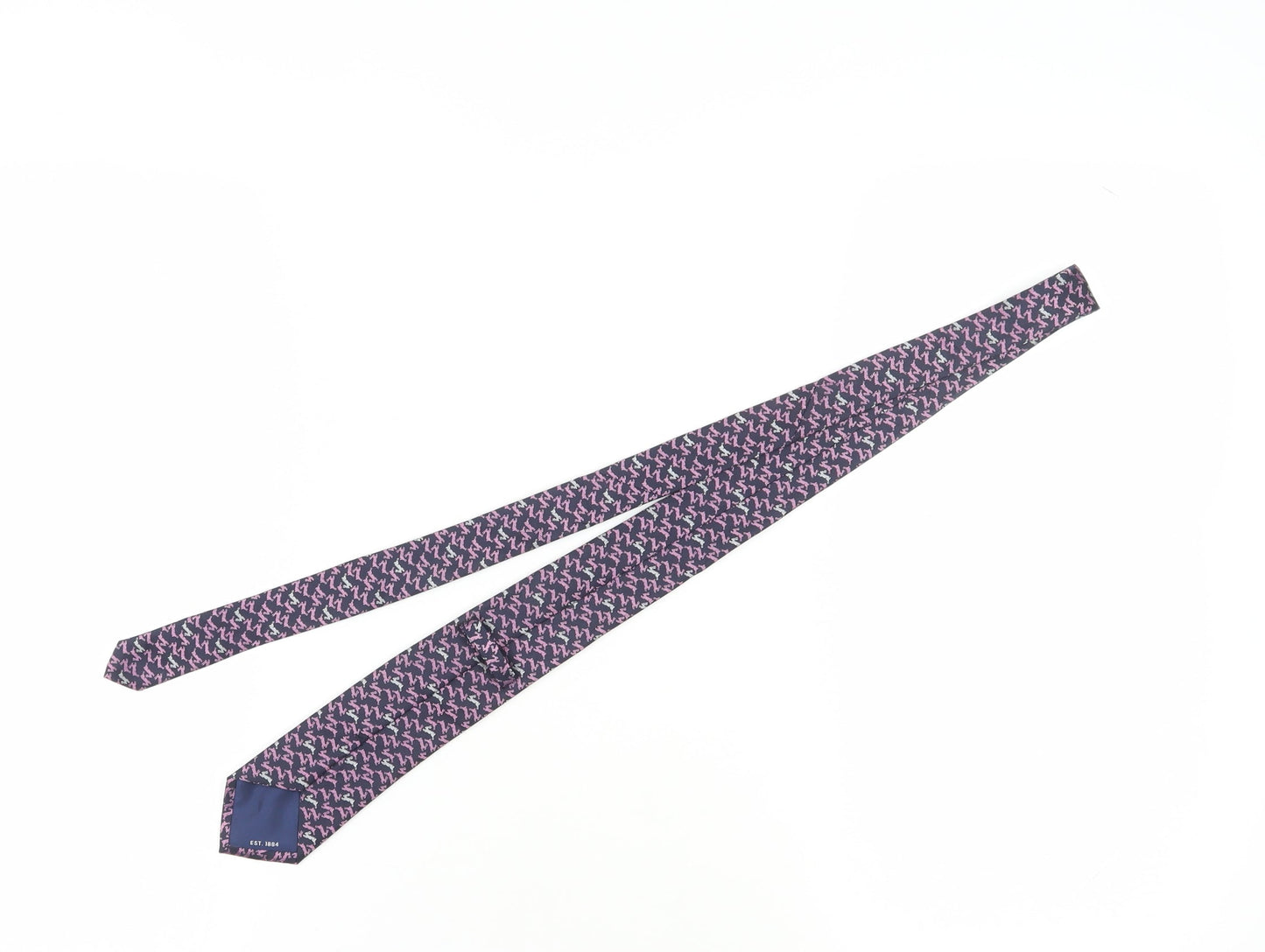Marks and Spencer Men's Purple Animal Print Silk Tie