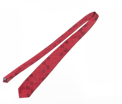 Thomas Nash Men's Red Geometric Silk Tie