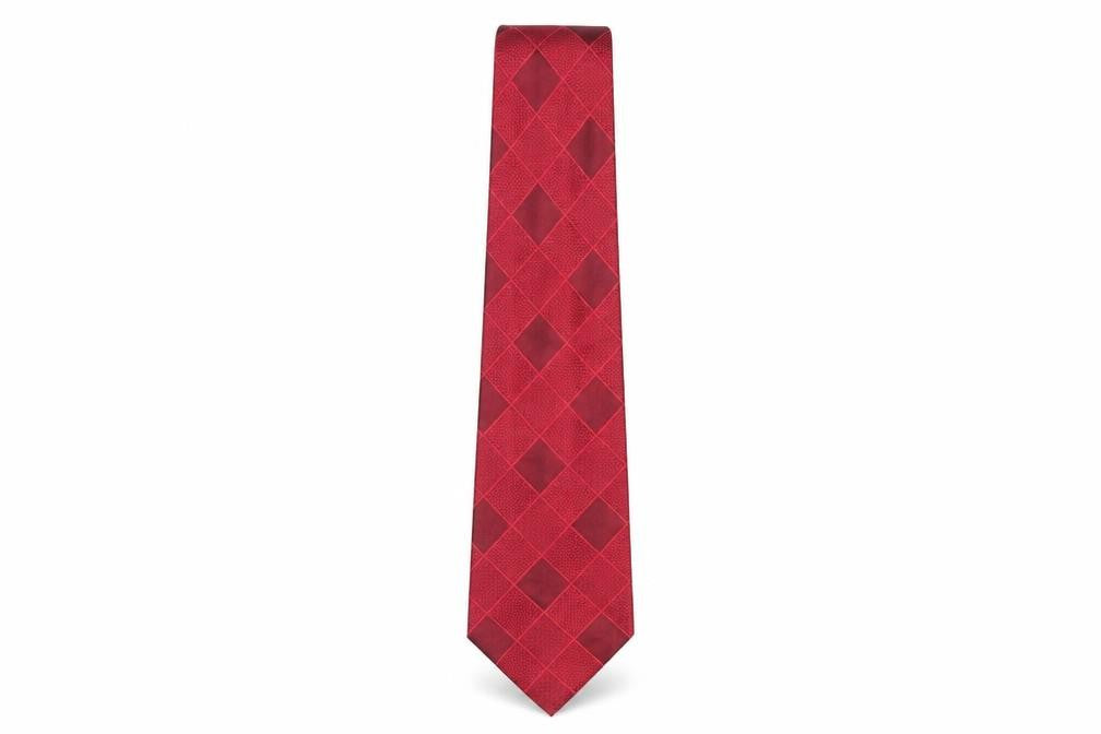 Mens Thomas Nash Red Geometric 100% Silk  Tie