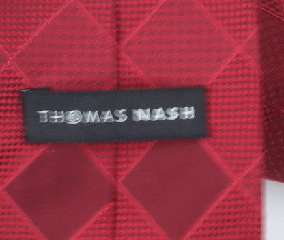 Thomas Nash Men's Red Geometric Silk Tie