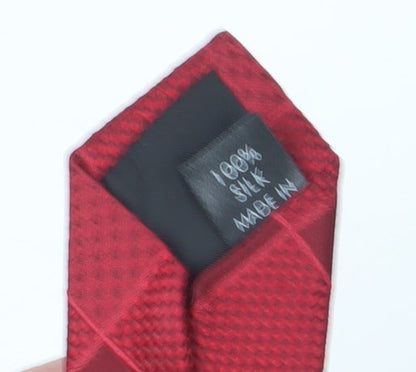 Thomas Nash Men's Red Geometric Silk Tie