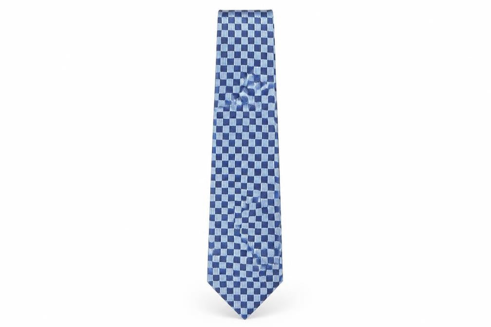 Mens Marks and Spencer Blue Plaids & Checks 100% Polyester  Tie