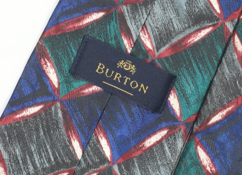 Mens Burton Multicoloured Geometric 100% Silk  Tie