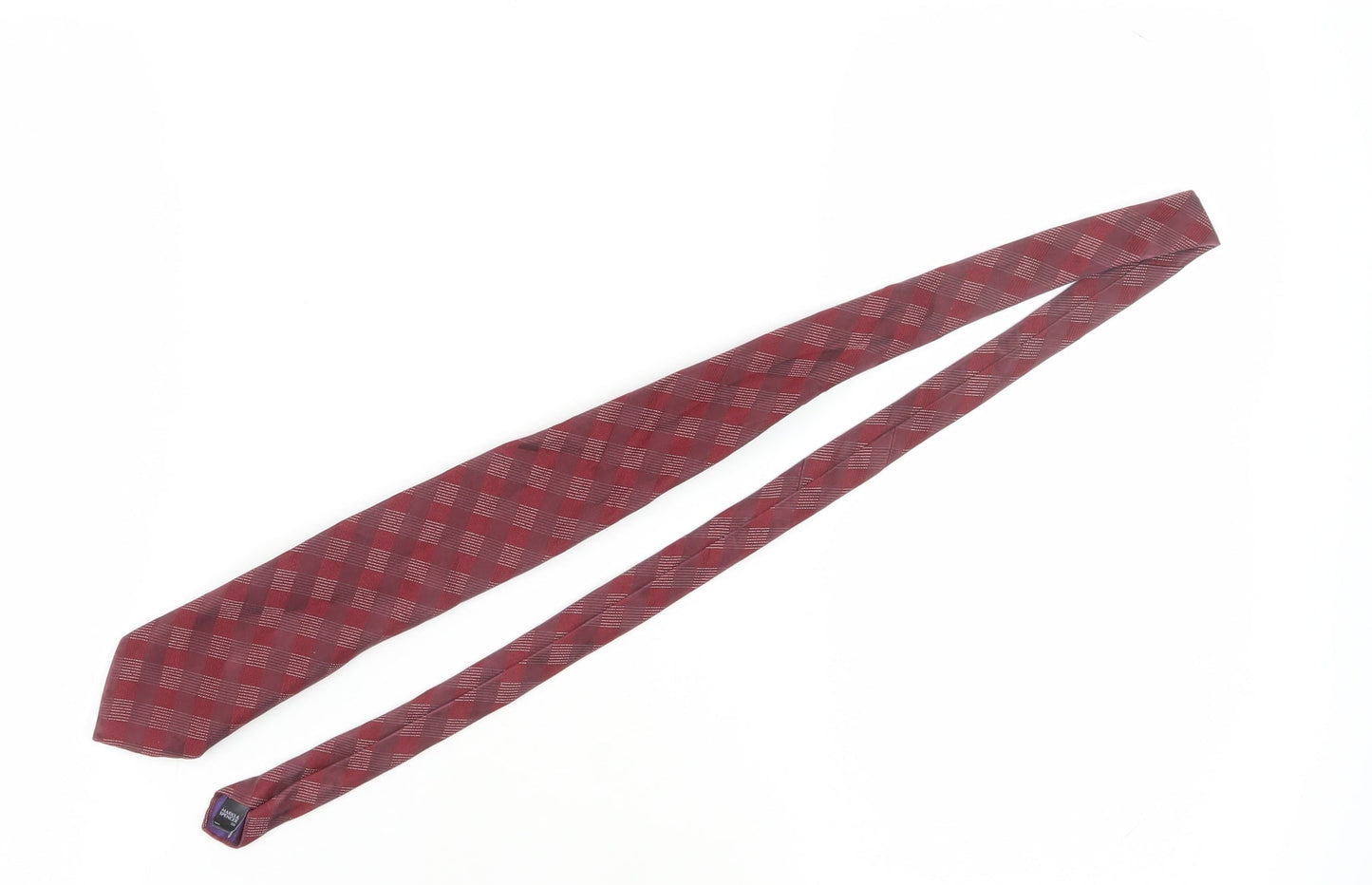 Marks and Spencer Men's Red Silk Plaid Tie